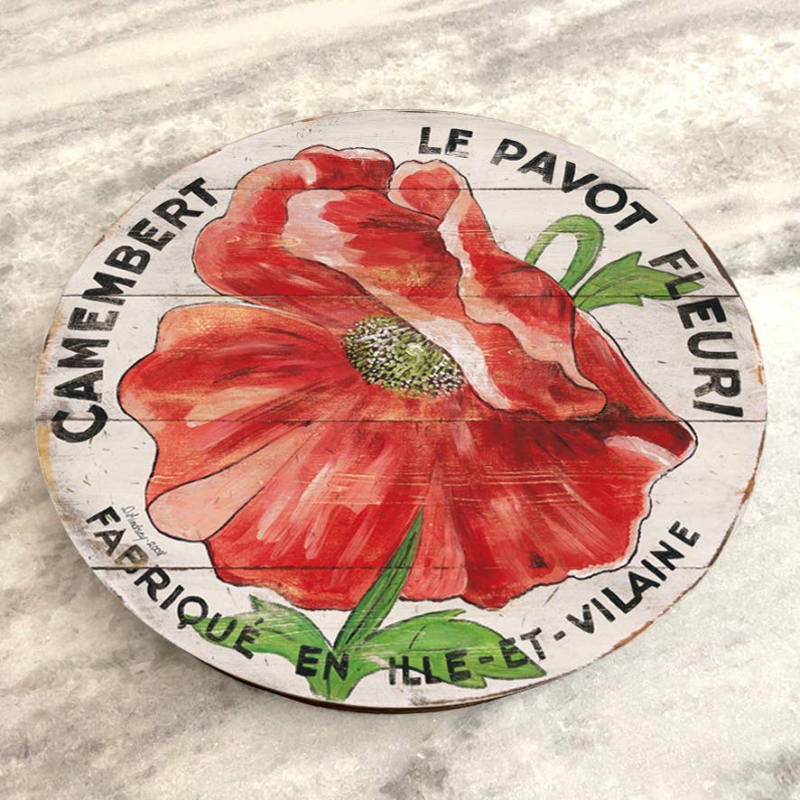 'Red Poppy On Cream' Lazy Susan