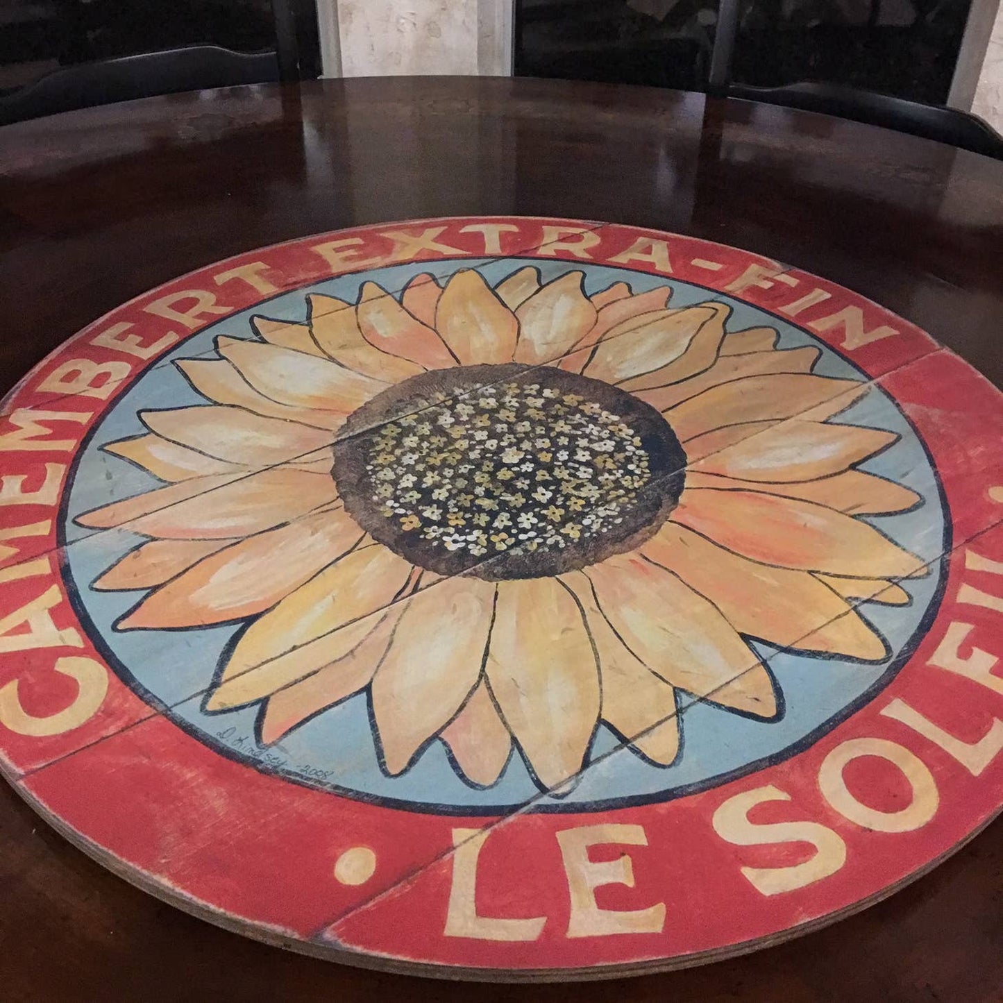 'Yellow Sunflower On Blue' Lazy Susan