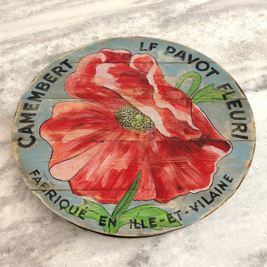 'Red Poppy On Blue' Lazy Susan