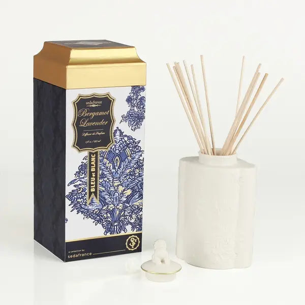 Bergamot Lavender Bleu Et Blanc Diffuseur