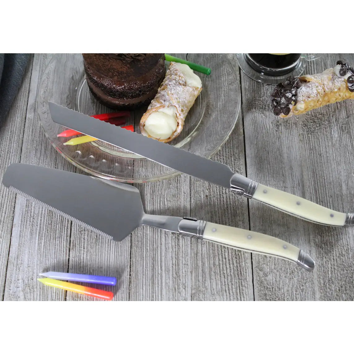 Laguiole Faux Ivory Connoisseur Cake Slicer & Server Set