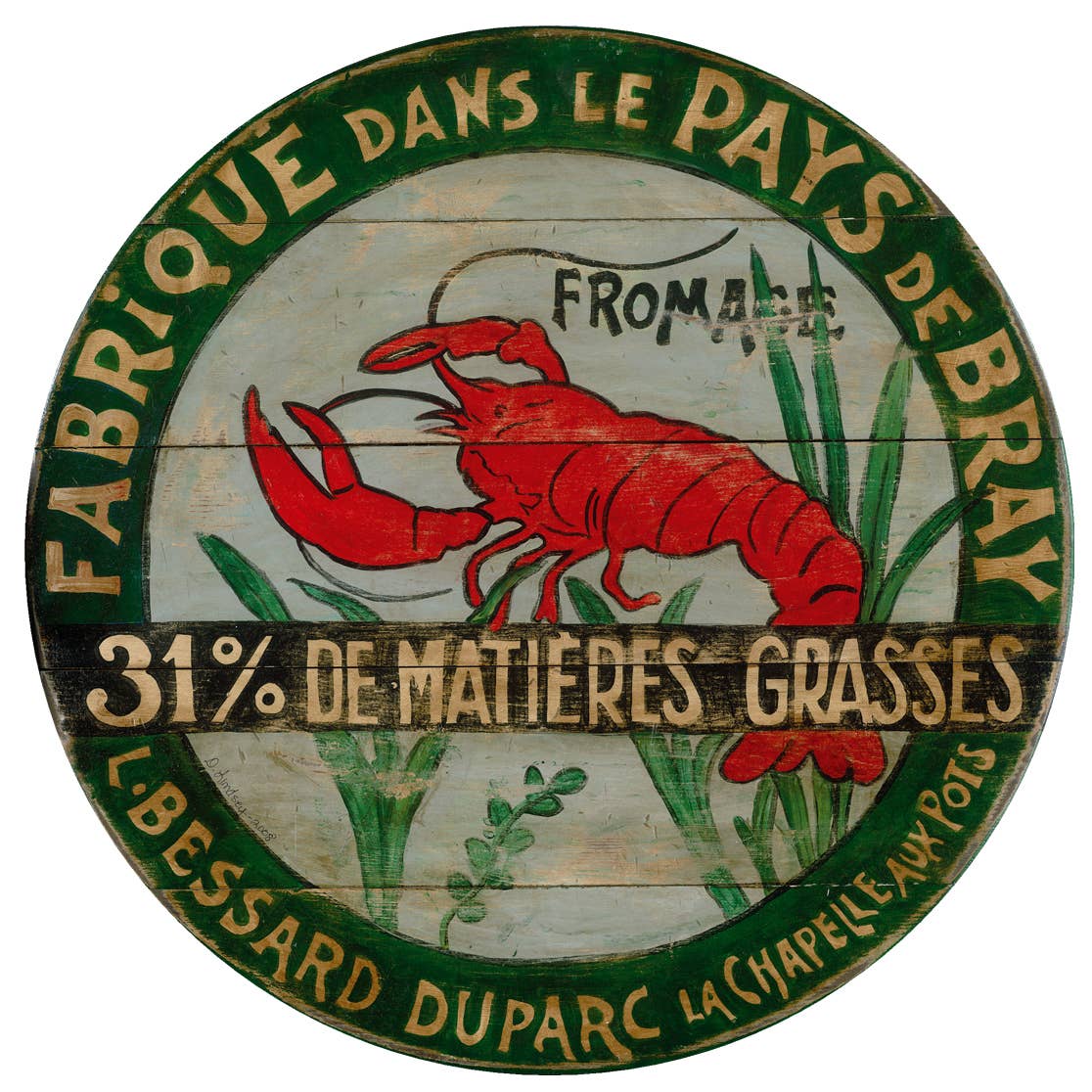 'Red Lobster Green Border' Lazy Susan