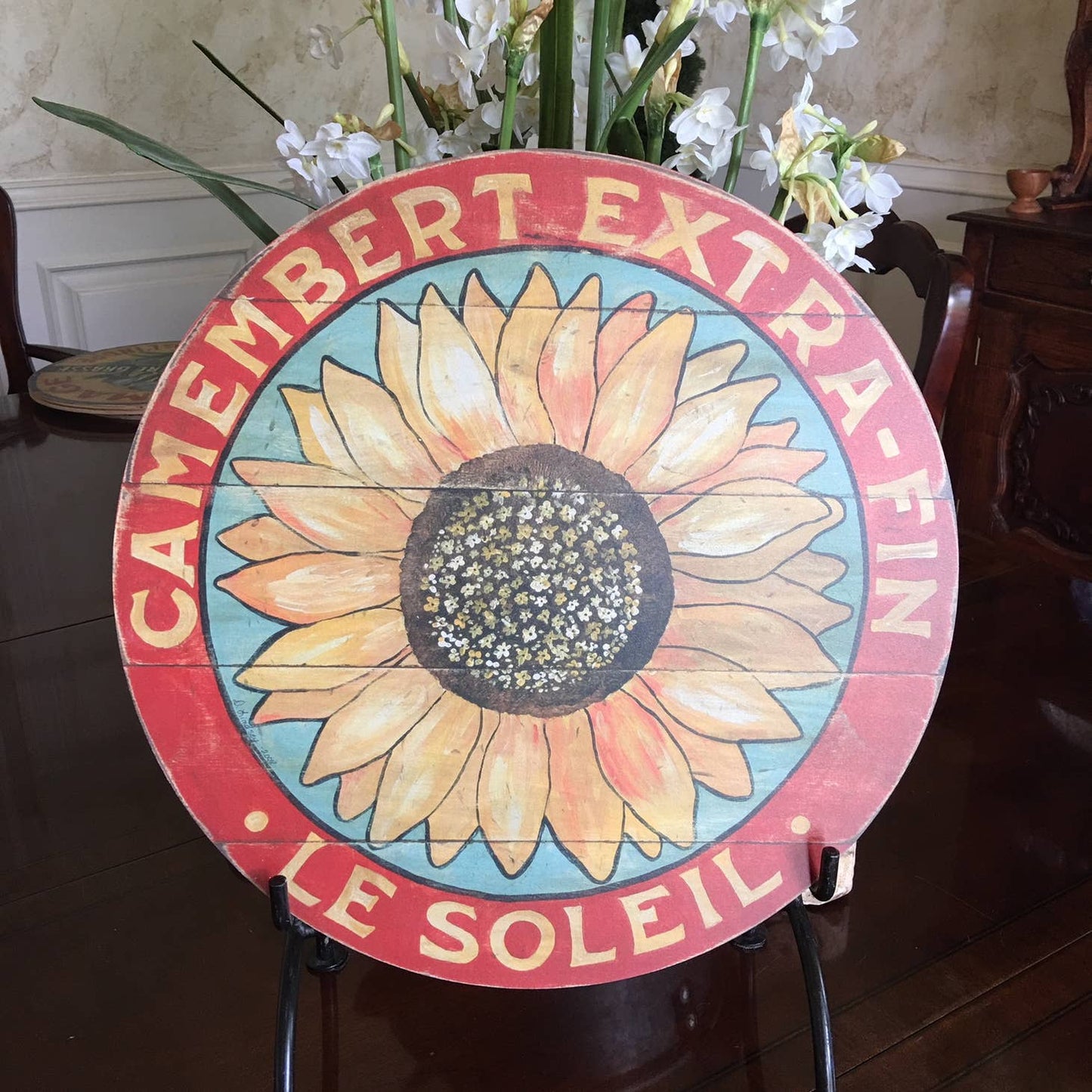 'Yellow Sunflower On Blue' Lazy Susan