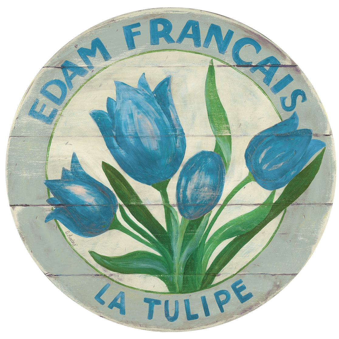 'Blue Tulips' Lazy Susan