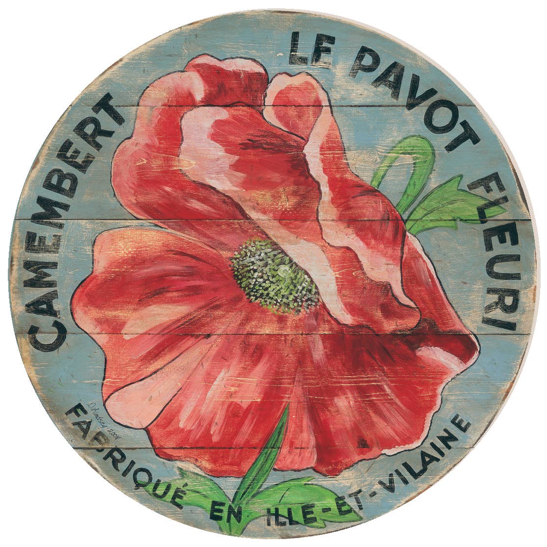 'Red Poppy On Blue' Lazy Susan
