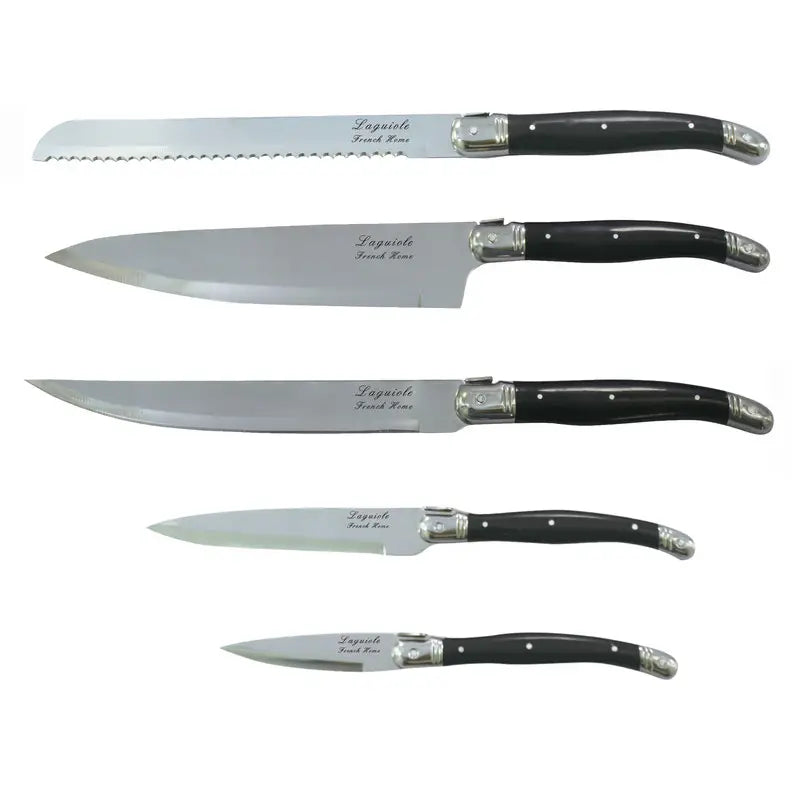 Laguiole 5-Piece Knife Set with Magnetic Display