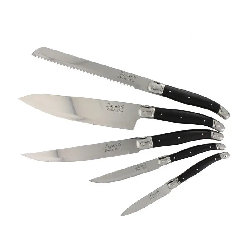 Laguiole 5-Piece Knife Set with Magnetic Display