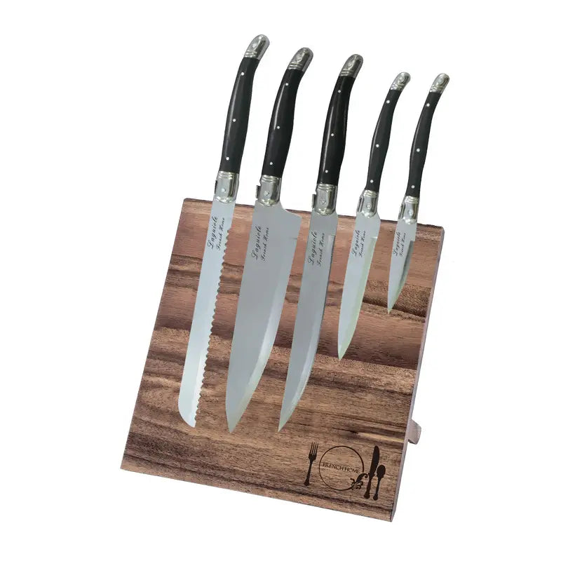 Laguiole 5-Piece Knife Set with Magnetic Display
