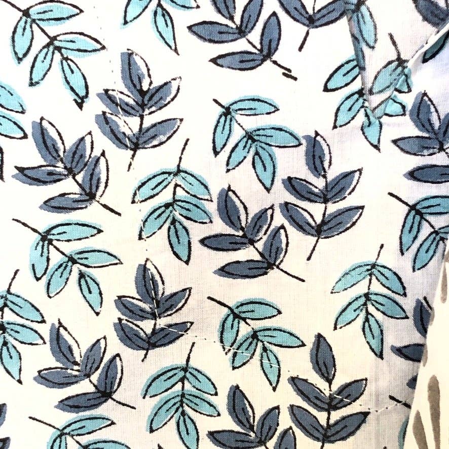 Block Printed Cotton Pajamas "Falling Leaf"