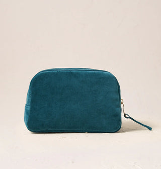 Honey Bee Velvet Makeup Bag: Rich Blue