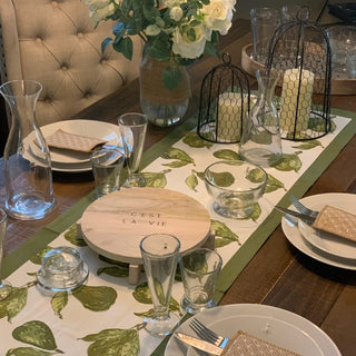 Couleur Nature France |Orchard Pear Green Table Runner