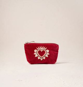 Enchanted Heart Velvet Coin Purse: Rouge