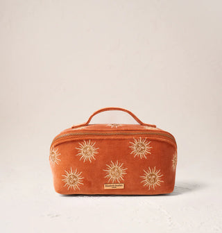 Sun Goddess Velvet Open Flat Makeup Bag: Rust