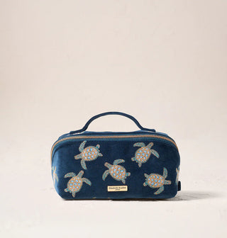 Turtle Conservation Open Flat Makeup Bag: Marine Navy