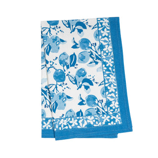 Couleur Nature Citron Blue Tea Towel