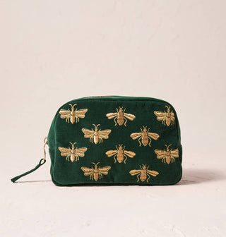 Honey Bee Cosmetics Bag: Velvet, Charcoal