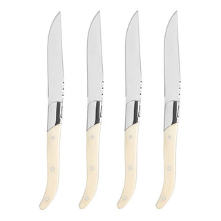 Laguiole Connoisseur 4 Steak Knives Faux Ivory Handles