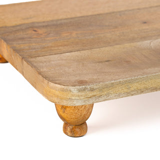 Footed Wood 14x18x3 Rectangular Mango Wood Serving Board
