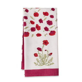 Couleur Nature France  |   Poppies Red/Green Tea Towel