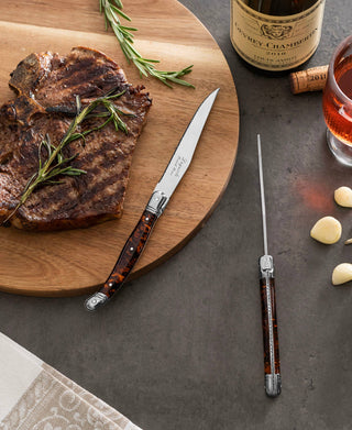 Laguiole Connoisseur 4-Piece Tortoise Steak Knife Set
