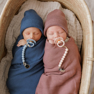 100% Organic Cotton Luxe Collection Baby Swaddle Blanket  : Denim Blue