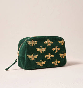 Honey Bee Cosmetics Bag: Velvet, Charcoal