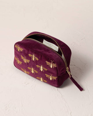 Honey Bee Cosmetics Bag: Velvet, Charcoal