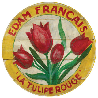 Lazy Susan | RED TULIPS YELLOW BORDER (15”)