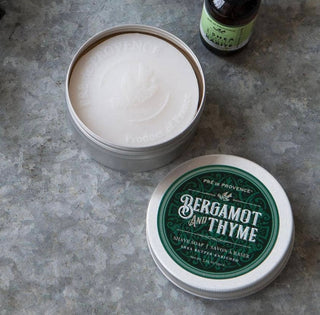 Bergamot & Thyme Shave Soap Round Tin (150g Tin)  - Pré de Provence France