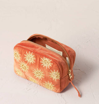 Sun Goddess Velvet Makeup Bag: Rust