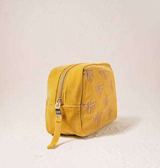Honey Bee Cosmetics Bag: Velvet, Charcoal