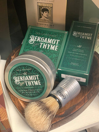 Boar Bristle Shave Brush with Aluminum Handle  - Pré de Provence France