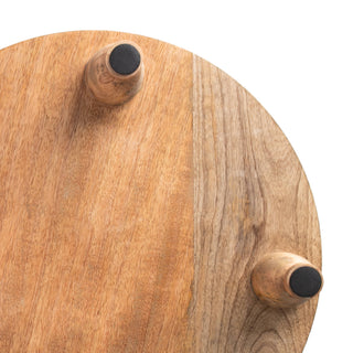 Wood 16" Round Footed Natural Mango Wood Board