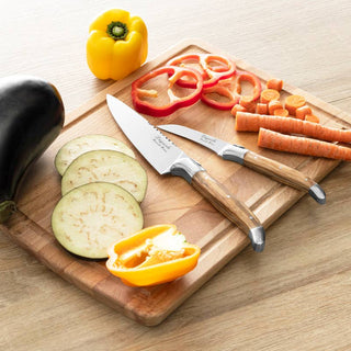 FRENCH HOME 2-Piece Laguiole Vegetable Knife Set with Olive Wood Handles