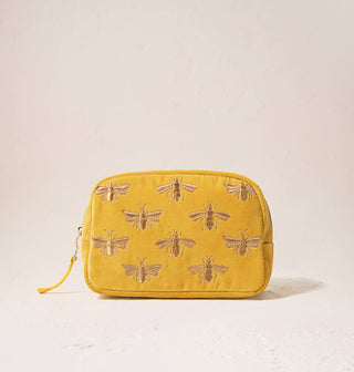 Honey Bee Cosmetics Bag: Velvet, Charcoal