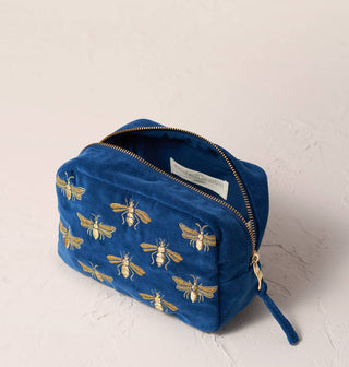 Honey Bee Cosmetics Bag: Velvet, Charcoal