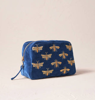 Honey Bee Cosmetics Bag: Velvet, Charcoal