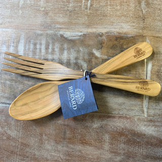 Berard Parisian Olive Wood Salad Servers Set