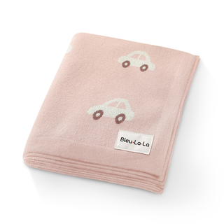 100% Luxury Cotton Receiving Swaddle Baby Blanket - Cars: Baby Blue