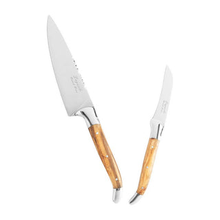 FRENCH HOME 2-Piece Laguiole Vegetable Knife Set with Olive Wood Handles