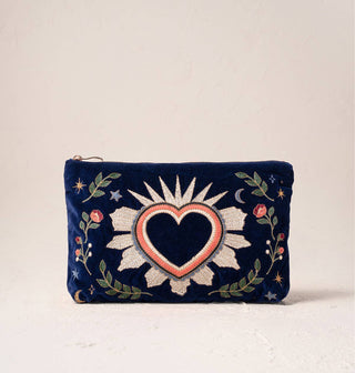 Celestial Sacred Heart Everyday Pouch- Navy