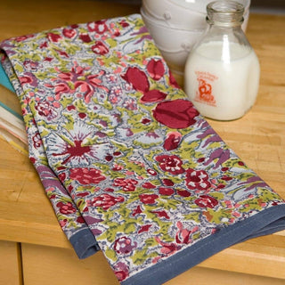 Jardin Red/Grey Tea Towel