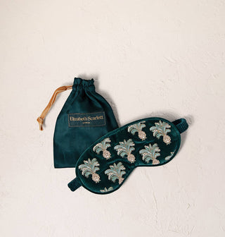 Pineapples Velvet Eye Mask: Emerald