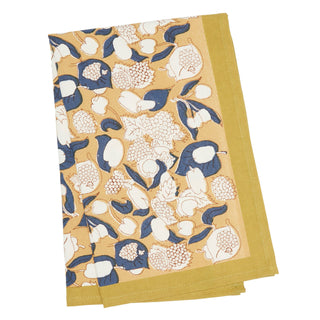 Couleur Nature France | Forest Harvest Mustard & Blue Tea Towel