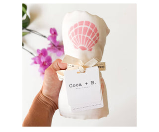 Organic Seashell Baby Swaddle | Coastal Nursery Decor