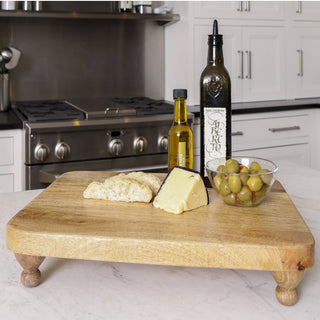 Footed Wood 14x18x3 Rectangular Mango Wood Serving Board