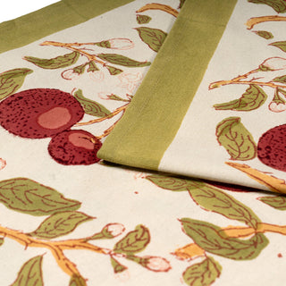 Orange Tree Table Runner - Red Green - 16" x 90"