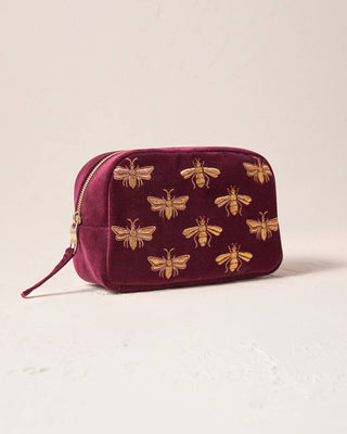 Honey Bee Cosmetics Bag: Velvet, Charcoal
