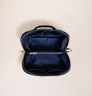 Boho Mysticism Open Flat Makeup Bag: Navy