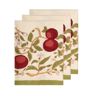 Orange Tree Dish Towels - Red/Green